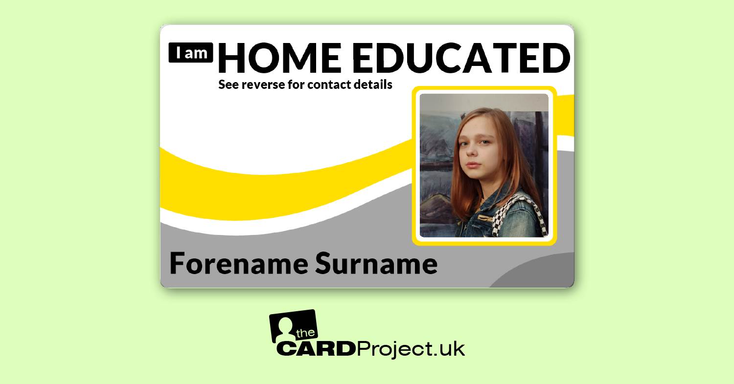 Home Educated Yellow Photo Student ID Card   (FRONT)